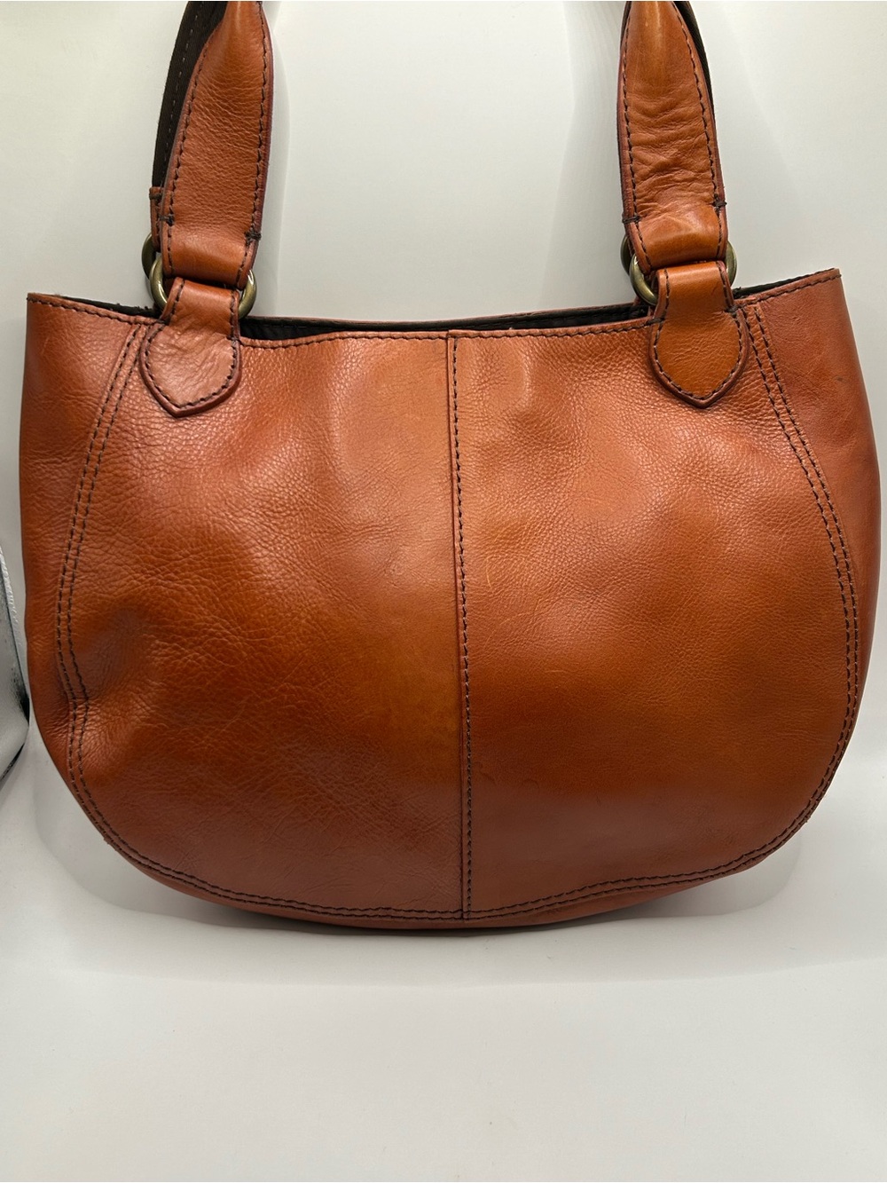 Lucky Brand Leather Peace Love Tiger Cognac Vintage - Picture 2 of 13